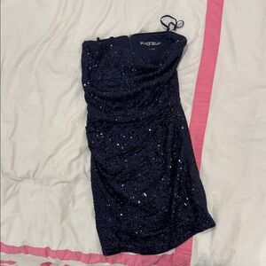 Katie J NYC Navy Sequin Kids Formal Dress